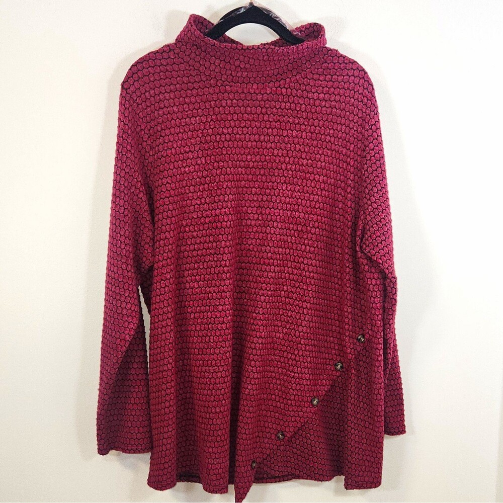 New York Laundry Geometric Cowl Neck Knit Pullover Sweater Womens 2X